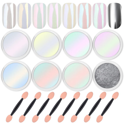 Artdone Chrome Nail Powder Kit 8 jars front view
