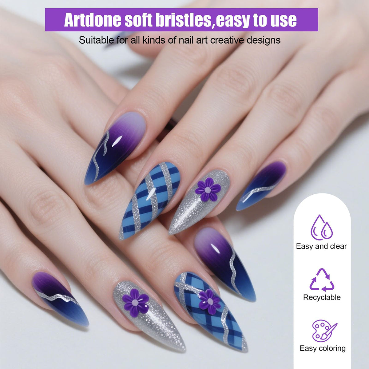 Artdone dotting tools for nail art in a creative arrangement