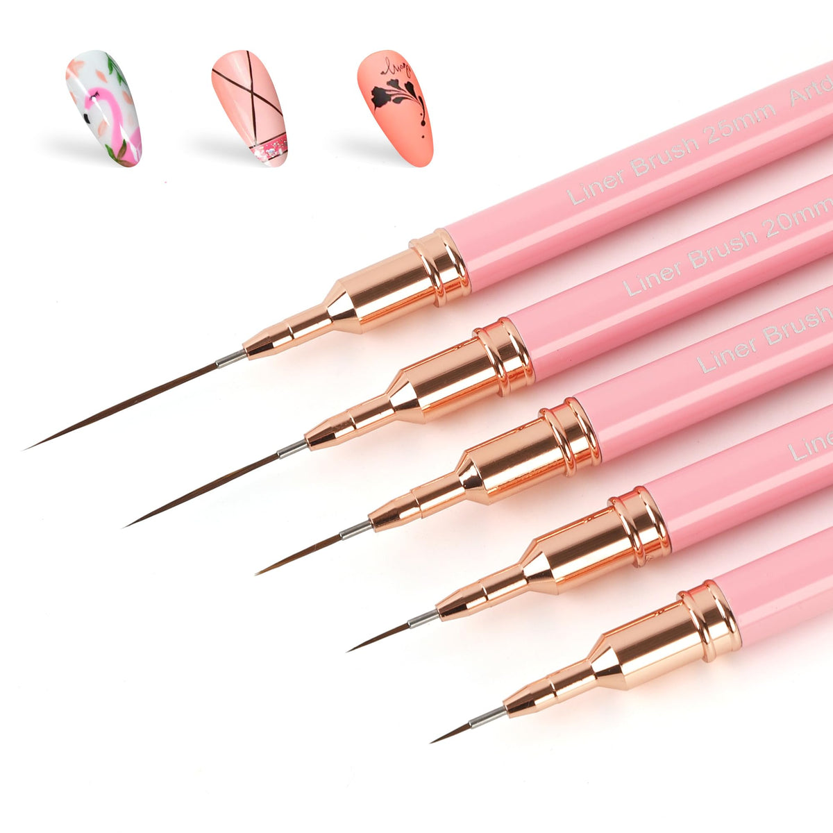 Artdone Metallic Nail Art Pens Set, 5PCS with various brush sizes