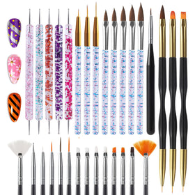 Artdone nail art brushes with easy grip handles