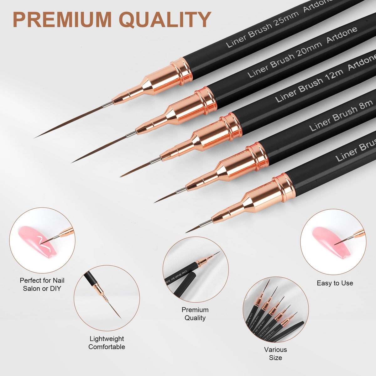 Artdone nail art pens in a stylish arrangement