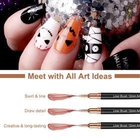 Artdone nail art pens set displayed with nail polish