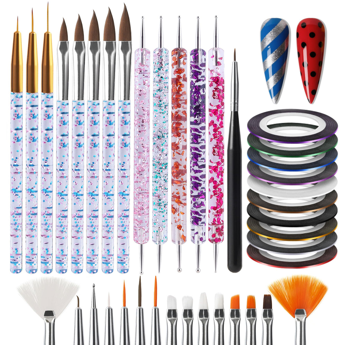 Artdone Nail Art Striping Tape Lines Kit with tools and tapes