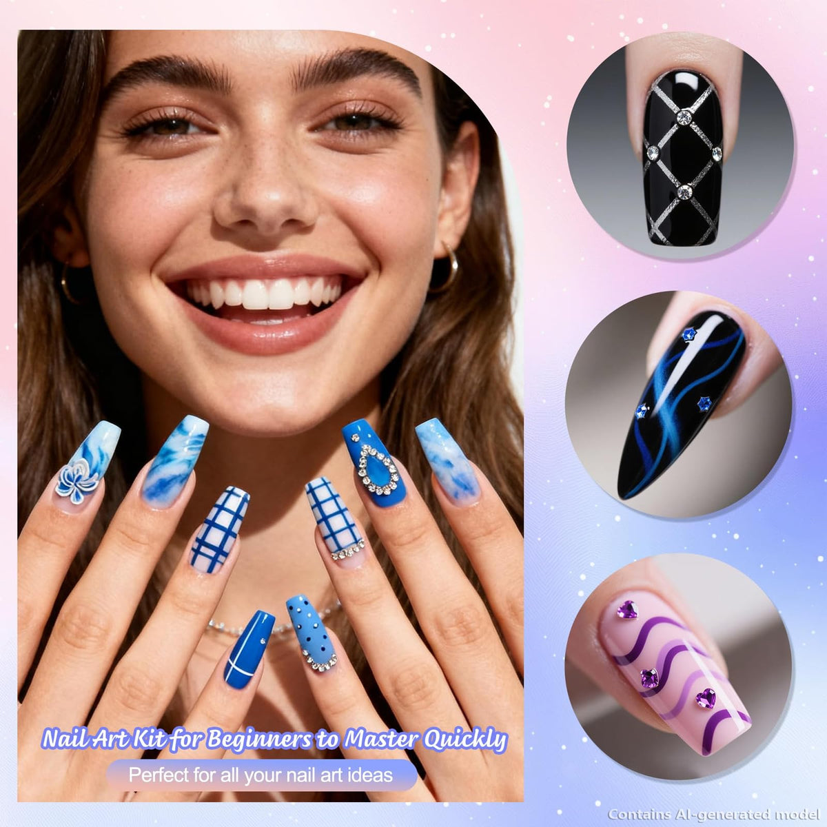 Artdone nail art tools displayed on a surface