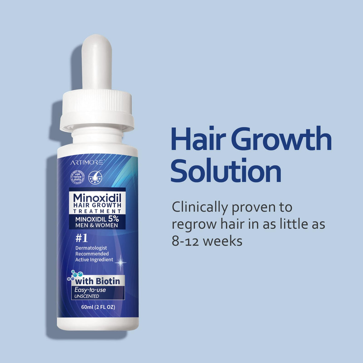 Artimore 5% Minoxidil Hair Growth Serum packaging side view