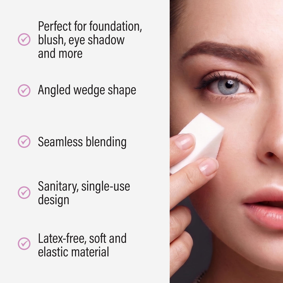 Artist's Choice triangle sponges in a makeup application setting