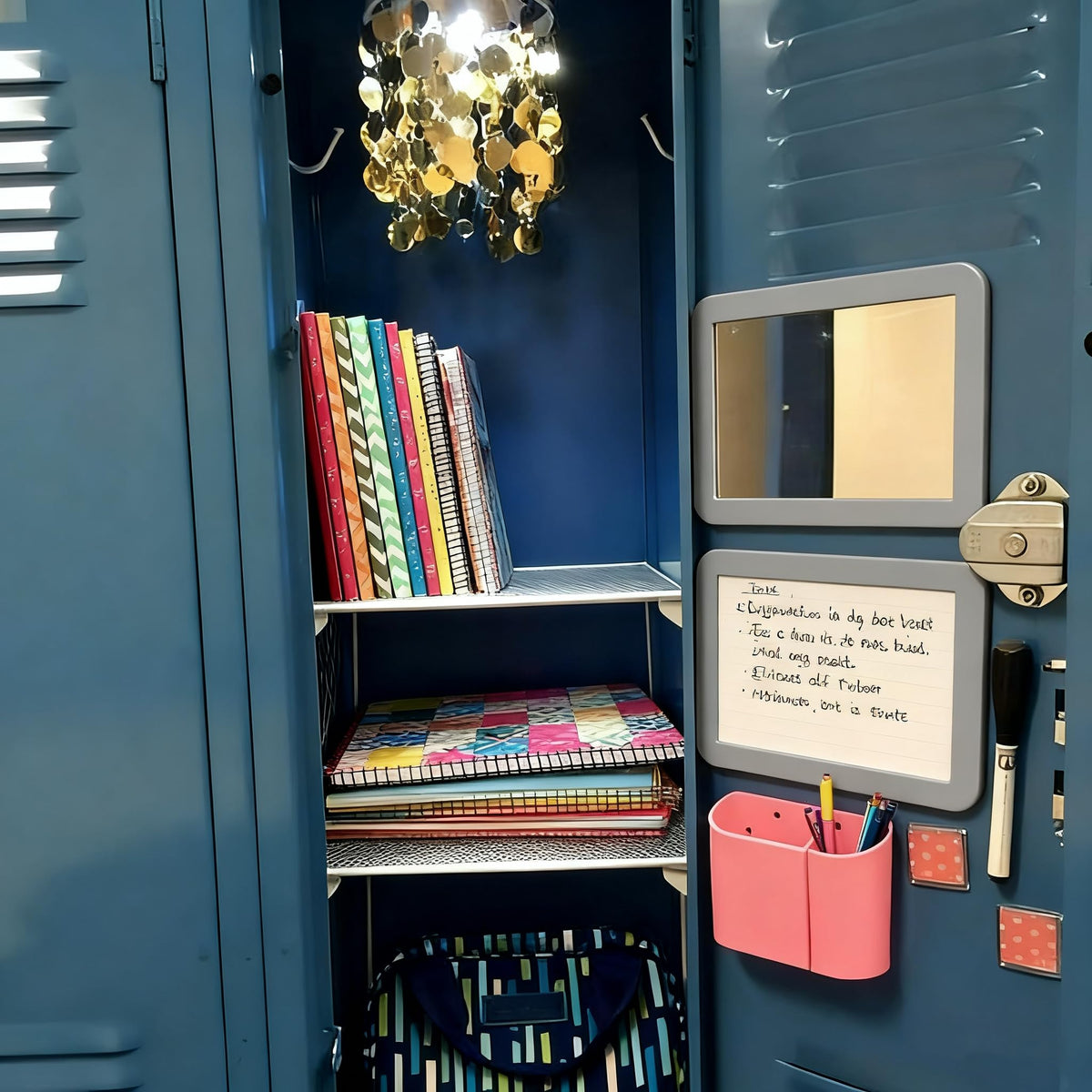 ARTLYMERS Locker Mirror Magnetic side view showing rounded corners