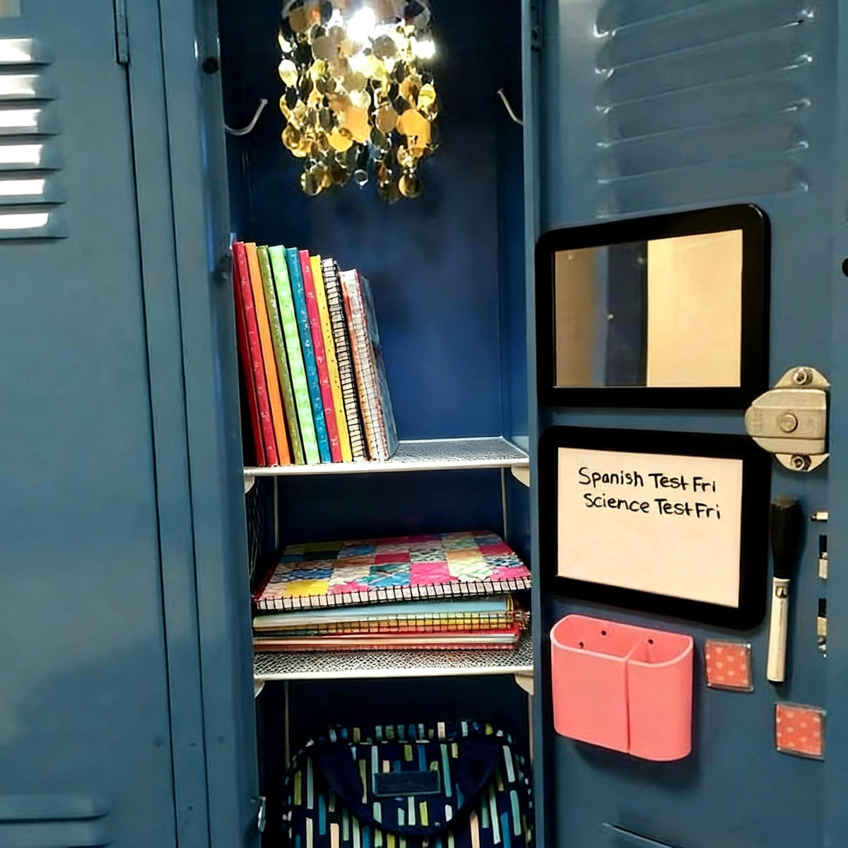 ARTLYMERS Magnetic Locker Mirror in a dorm room setting