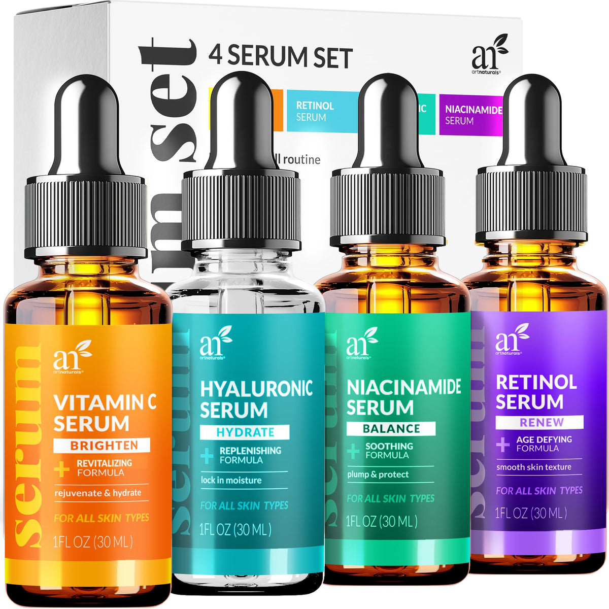 Artnaturals Vitamin C Skincare Serum Set 4-Piece front view