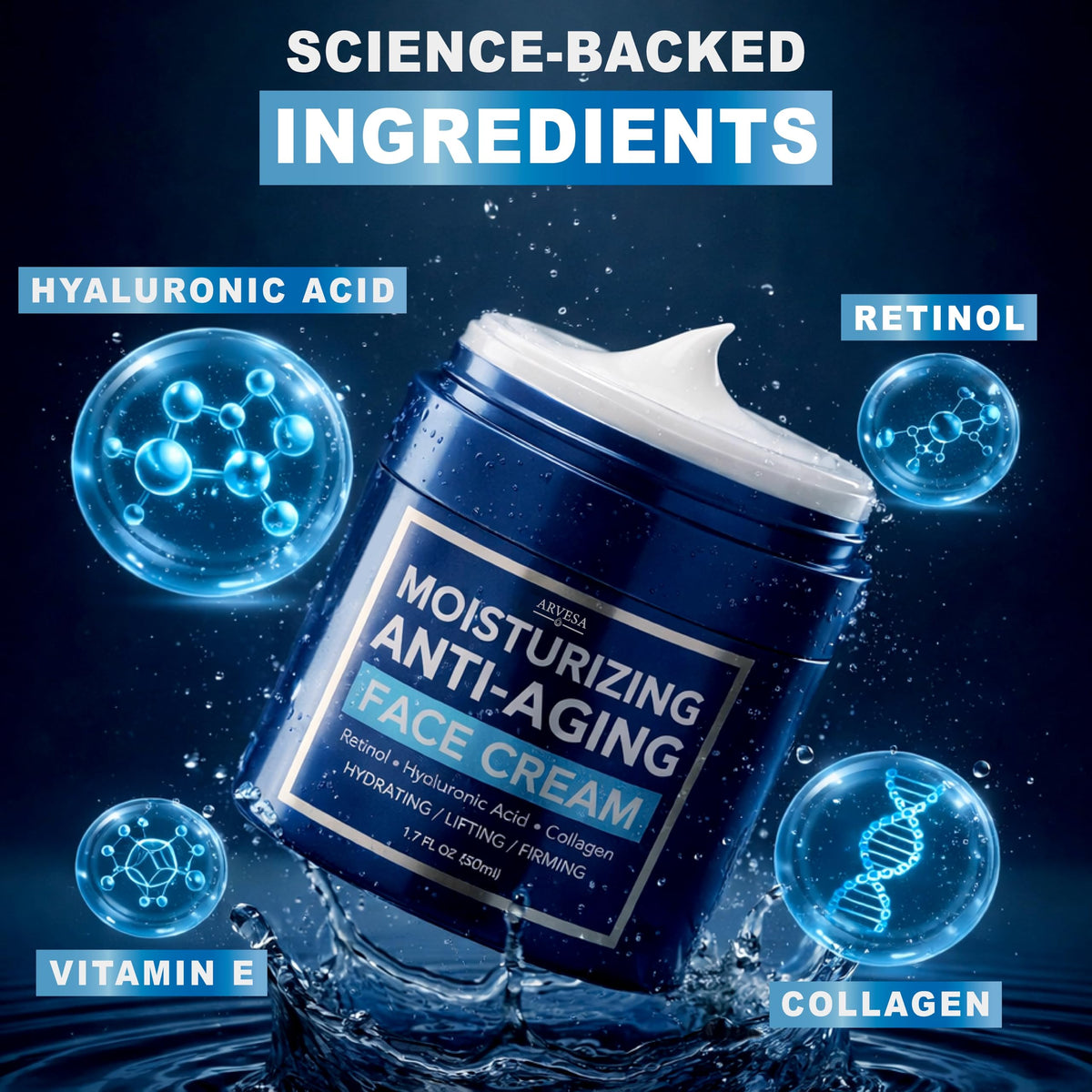 Arvesa Men's Face Moisturizer Cream being applied by a man