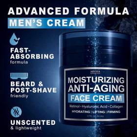 Arvesa Men's Face Moisturizer Cream with other skincare products