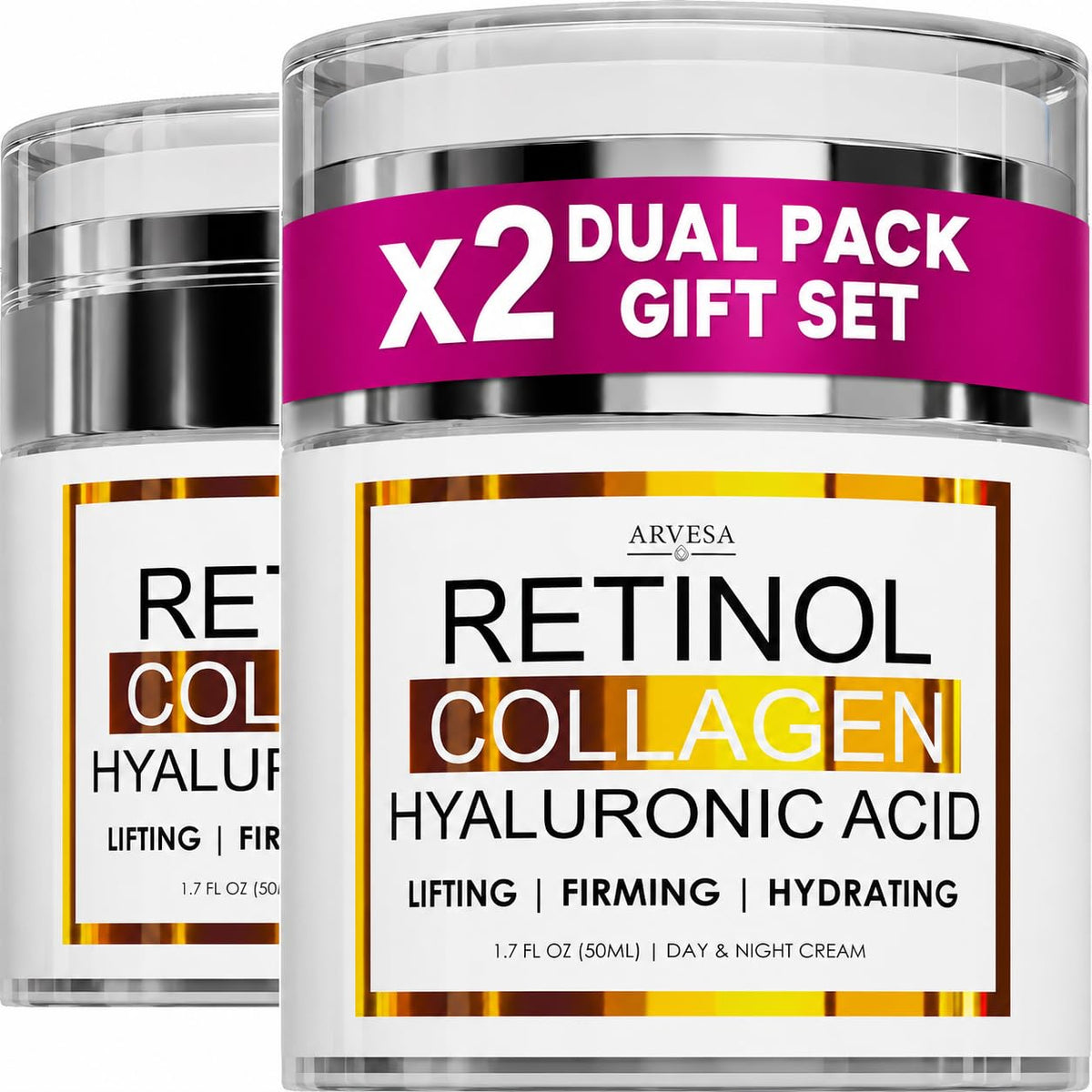 Arvesa Retinol Cream for Face with Collagen and Hyaluronic Acid front view