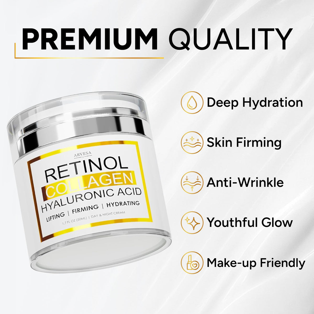 Arvesa Retinol Cream product details on shelf