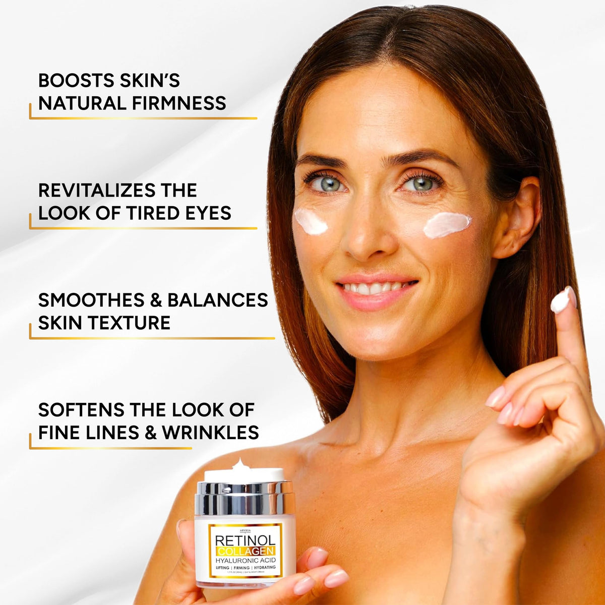 Arvesa Retinol Cream side view showing texture