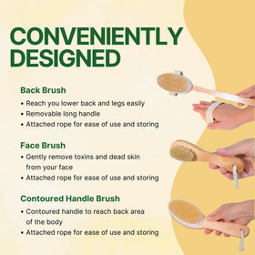 Asani Dry Brushing Body Brush Set in elegant gift box