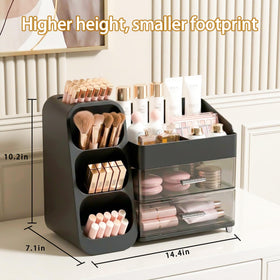 Asdbko large capacity makeup organizer on bathroom countertop
