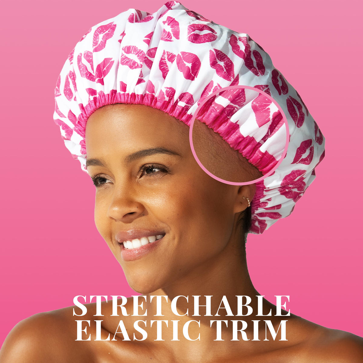 Assorted Betty Dain shower caps with different fun patterns