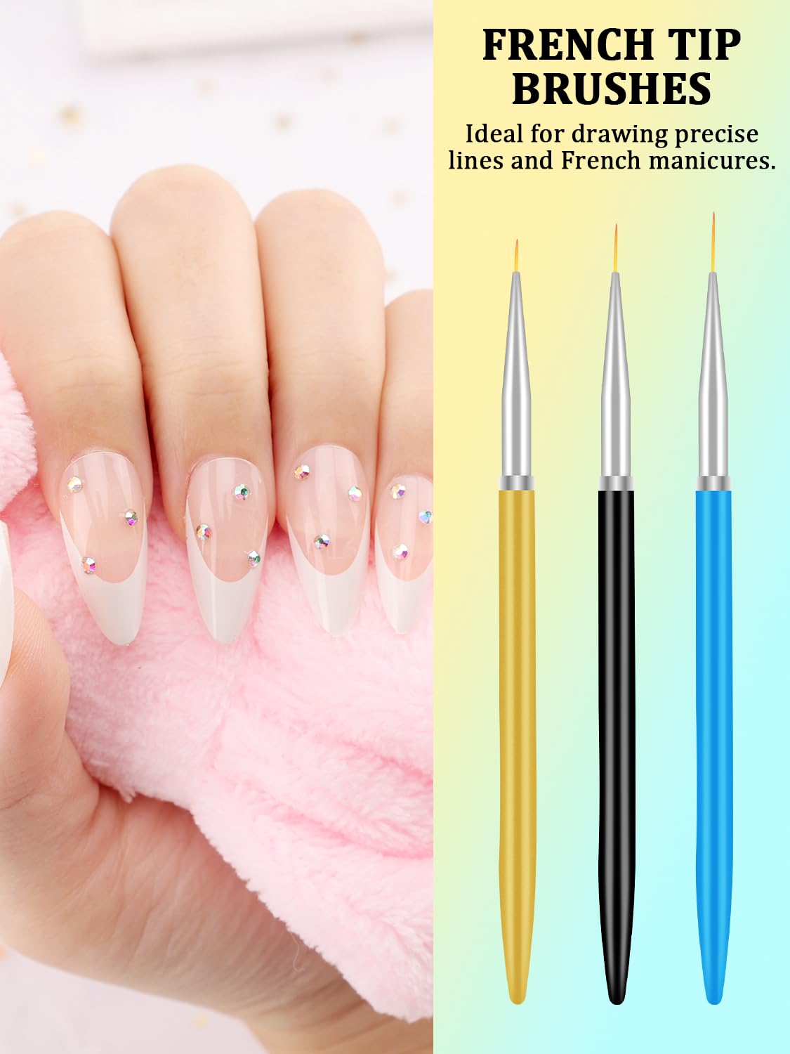 Assorted nail brushes from YOOVR 28-In-1 set