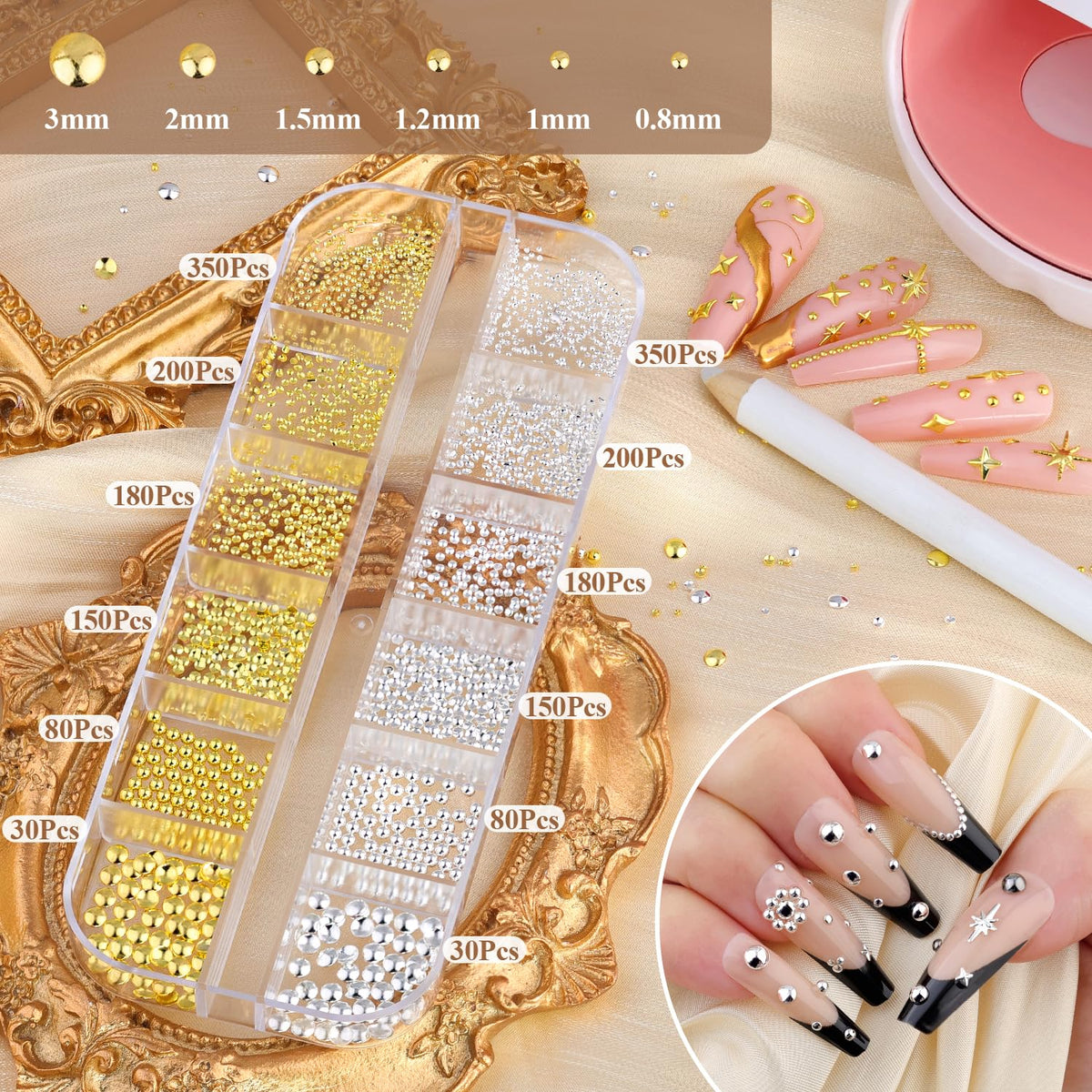 Assorted sizes of caviar beads from BELLEBOOST