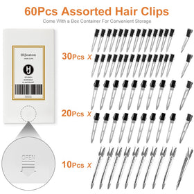 Assorted sizes of HiJeaton hair clips for various styling needs