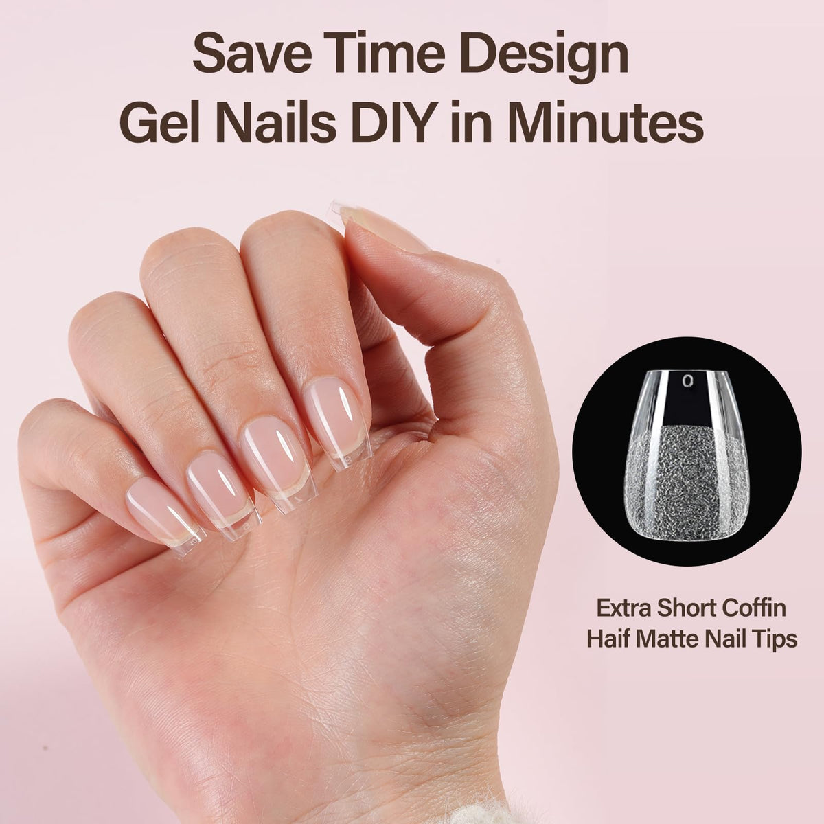 Assorted sizes of Misssix Extra Short Coffin Nail Tips
