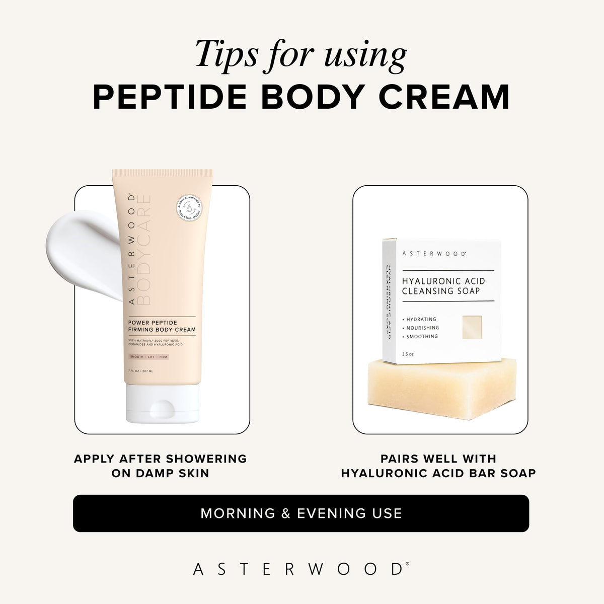 Asterwood Firming Body Cream 7 Fl Oz lifestyle scene with user