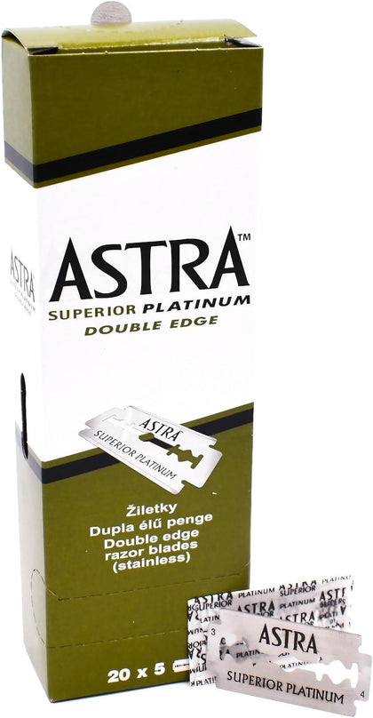ASTRA Platinum Double Edge Razor Blades 100 Pack front view