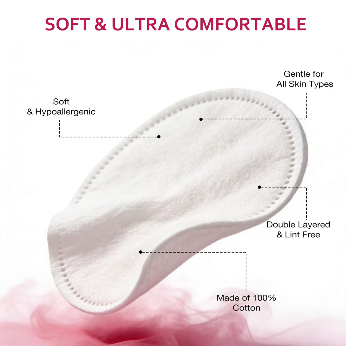 Astraescly Cotton Rounds 2000 Count side view showing individual pads