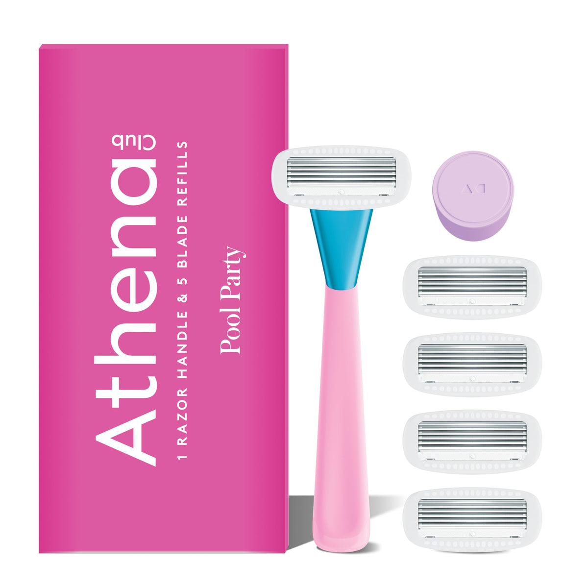 Athena Club Women's Razor Kit front view with five blades
