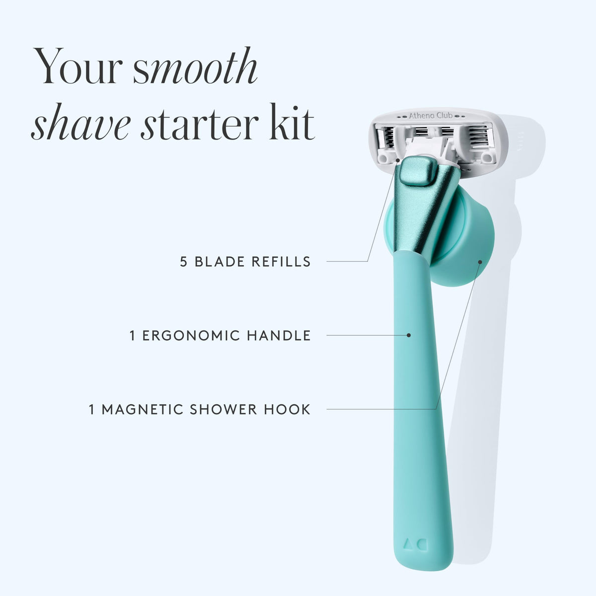 Athena Club Women's Razor Kit Mint five stainless steel blades