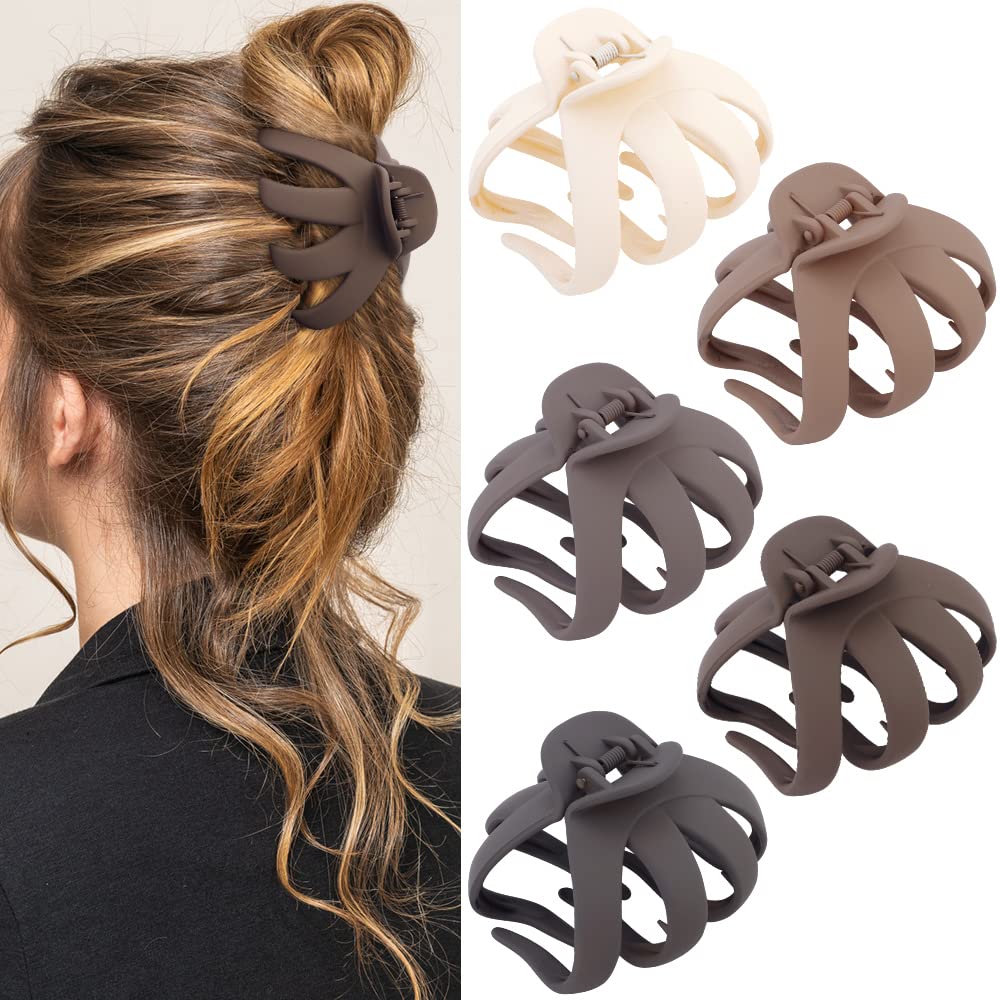 Atoden 5Pcs Large Hair Clips in assorted colours front view