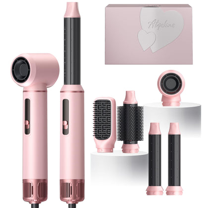 Atopskins 5 in 1 Blow Dryer Brush Set front view in pink