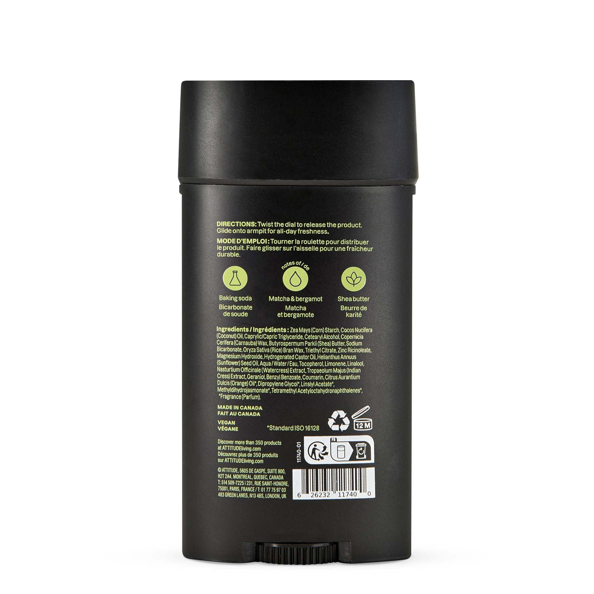 ATTITUDE Aluminum-Free Deodorant for Men with natural ingredients display