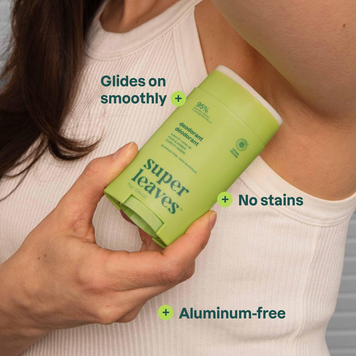 ATTITUDE Aluminum Free Deodorant Pear & Amber twist and glide application