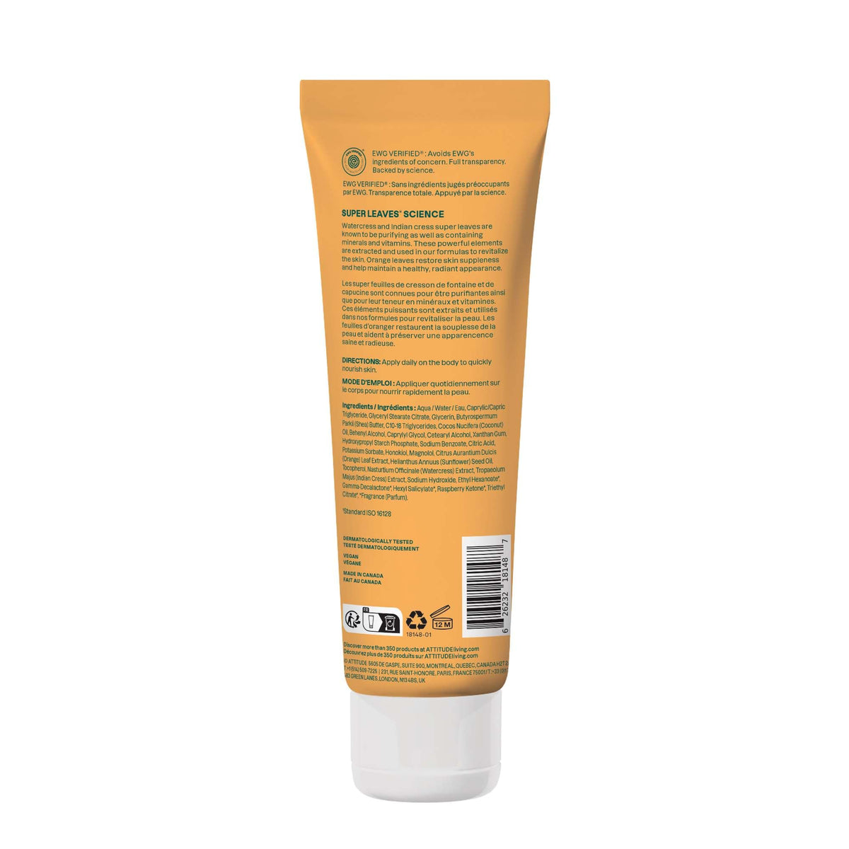 ATTITUDE Body Lotion 8 Fl Oz showing texture on skin