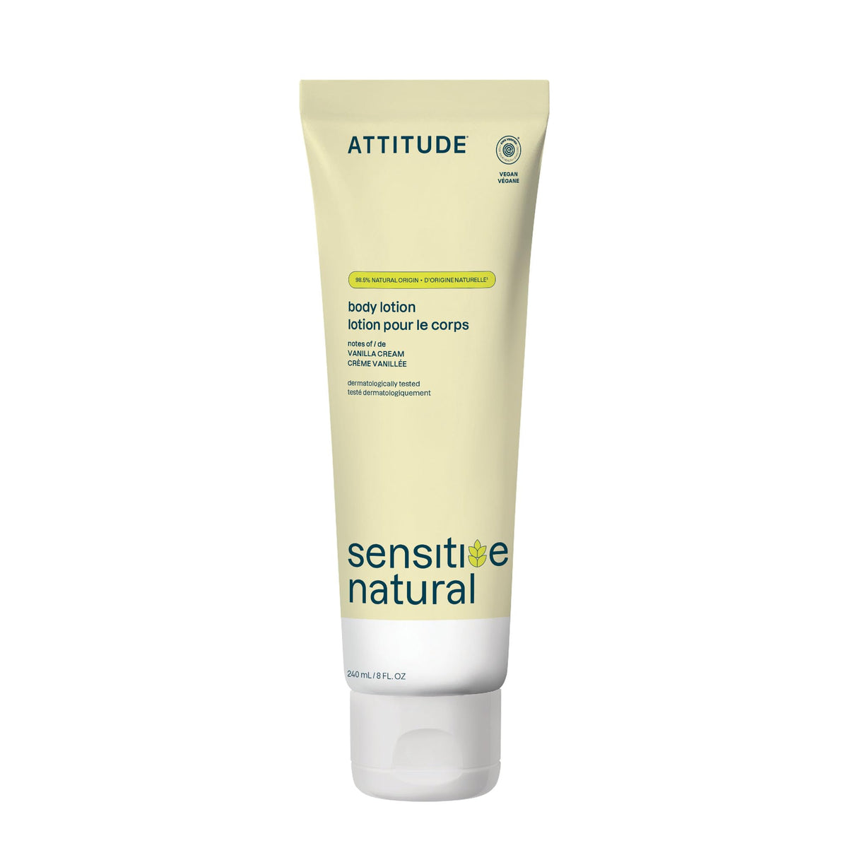 ATTITUDE Body Lotion for Sensitive Skin Vanilla Cream front view