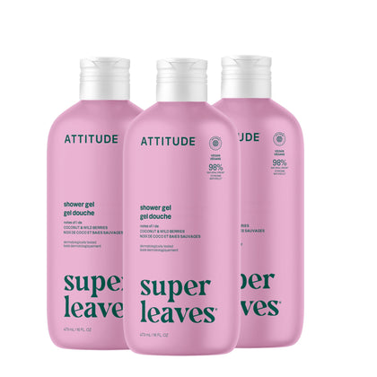 ATTITUDE Body Wash Coconut & Wild Berries front view 16 Fl Oz