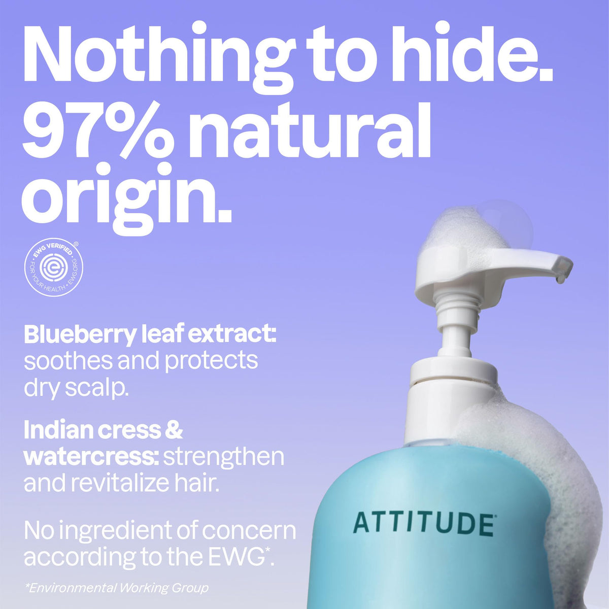 ATTITUDE Extra Gentle Hair Shampoo 32 Fl Oz side view