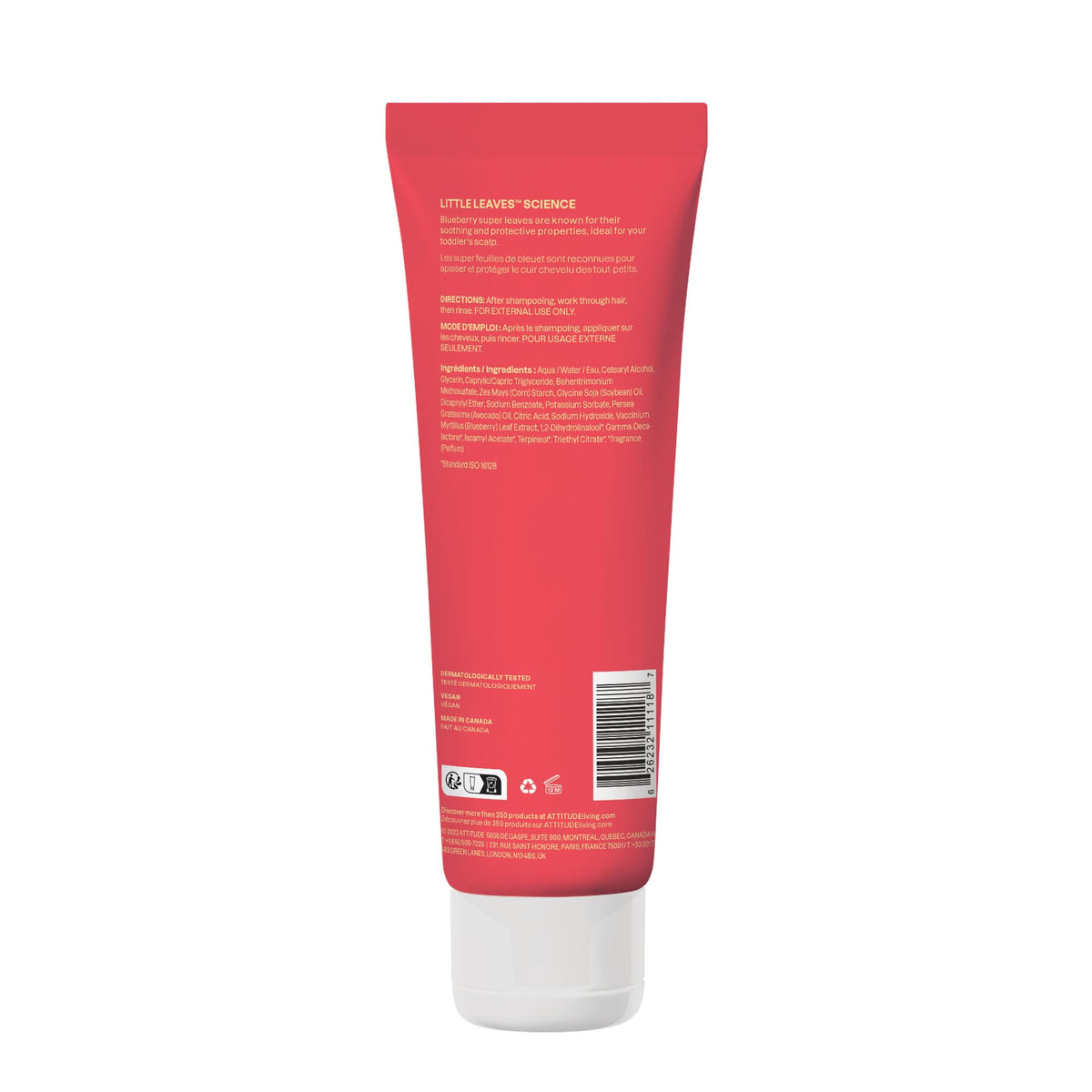 ATTITUDE Kids Conditioner label highlighting natural ingredients
