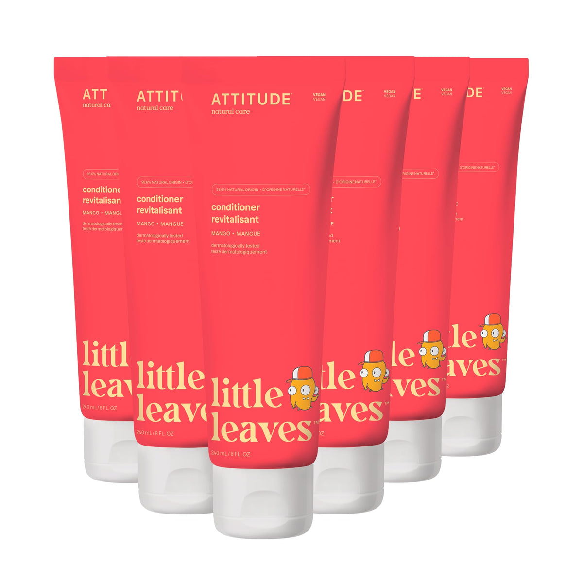 ATTITUDE Kids Hair Conditioner 8 Fl Oz mango scent front view