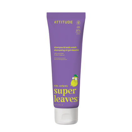 ATTITUDE Kids Shampoo and Body Wash 8 Fl Oz front view with label