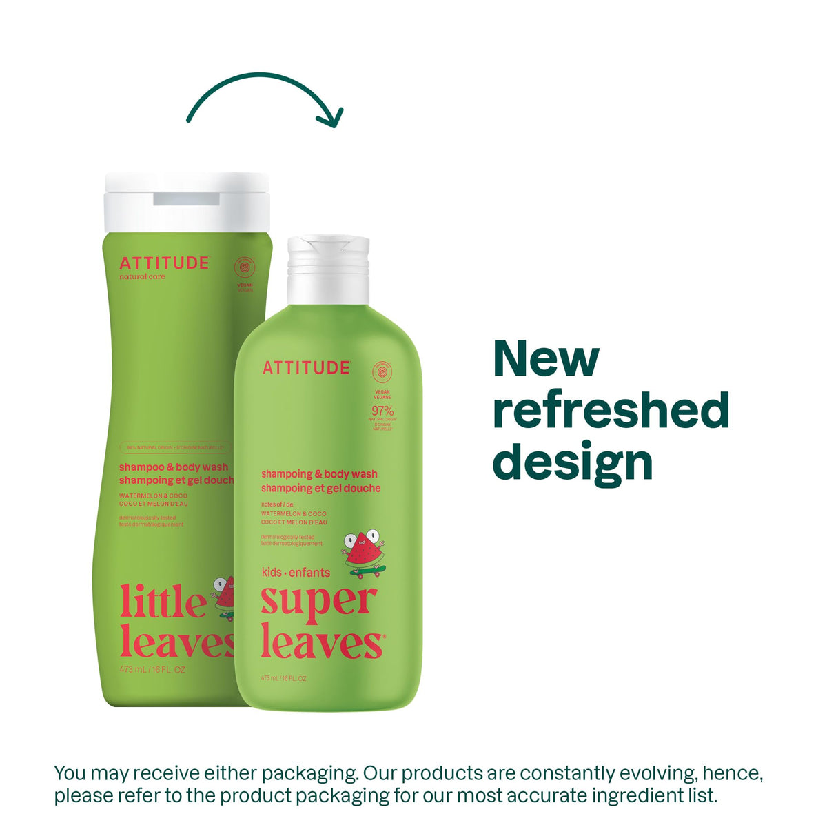 ATTITUDE Kids Shampoo and Body Wash Watermelon & Coco back view