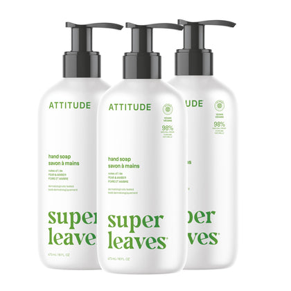 ATTITUDE Liquid Hand Soap 16 Fl Oz Pear & Amber front view