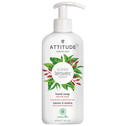 ATTITUDE Liquid Hand Soap Red Vine Leaves front view