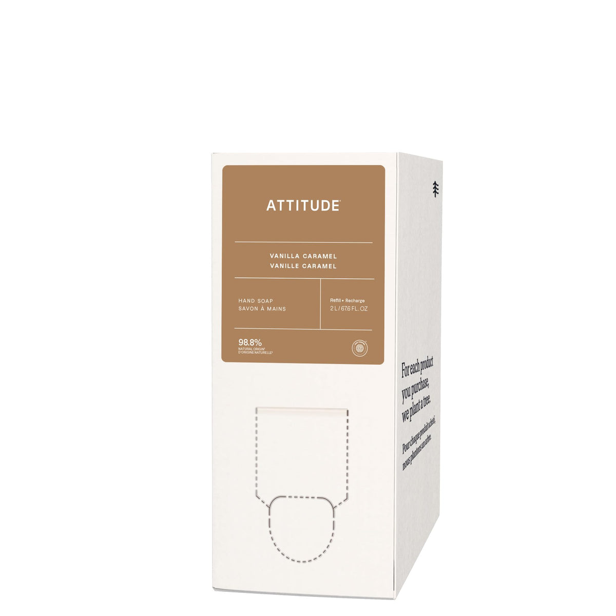 ATTITUDE Liquid Hand Soap Refill Vanilla Caramel front view