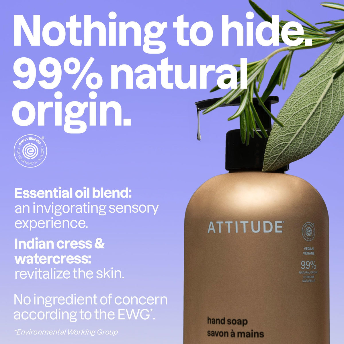ATTITUDE Liquid Hand Soap Rosemary & Sage back view