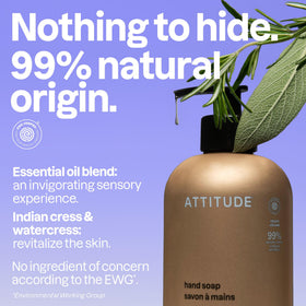 ATTITUDE Liquid Hand Soap Rosemary & Sage back view