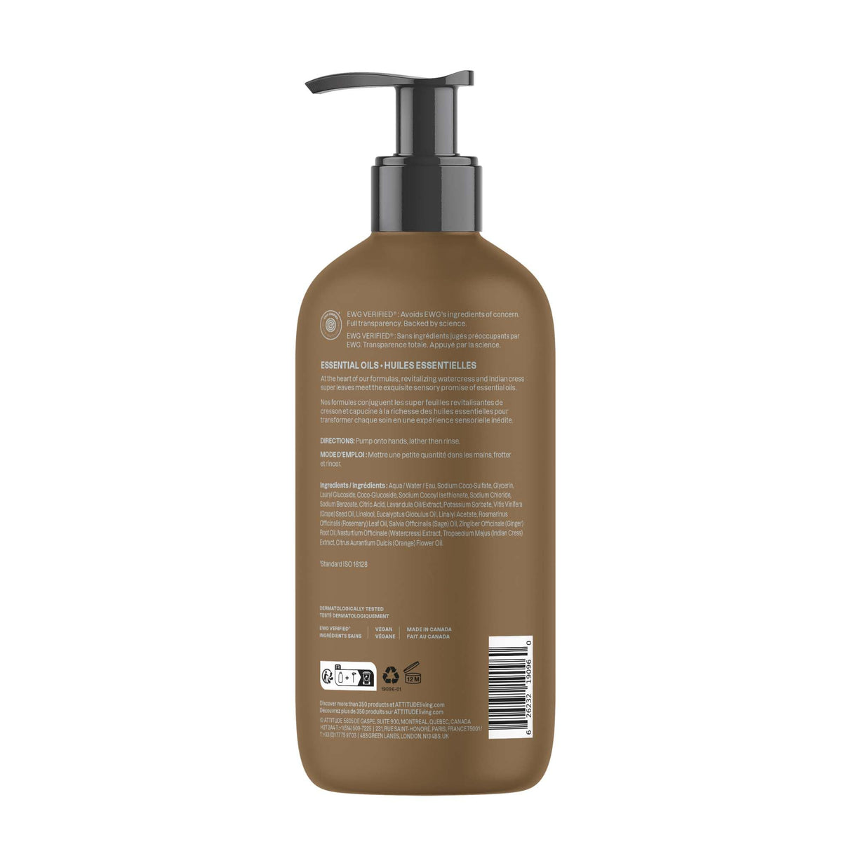 ATTITUDE Liquid Hand Soap Rosemary & Sage packaging details