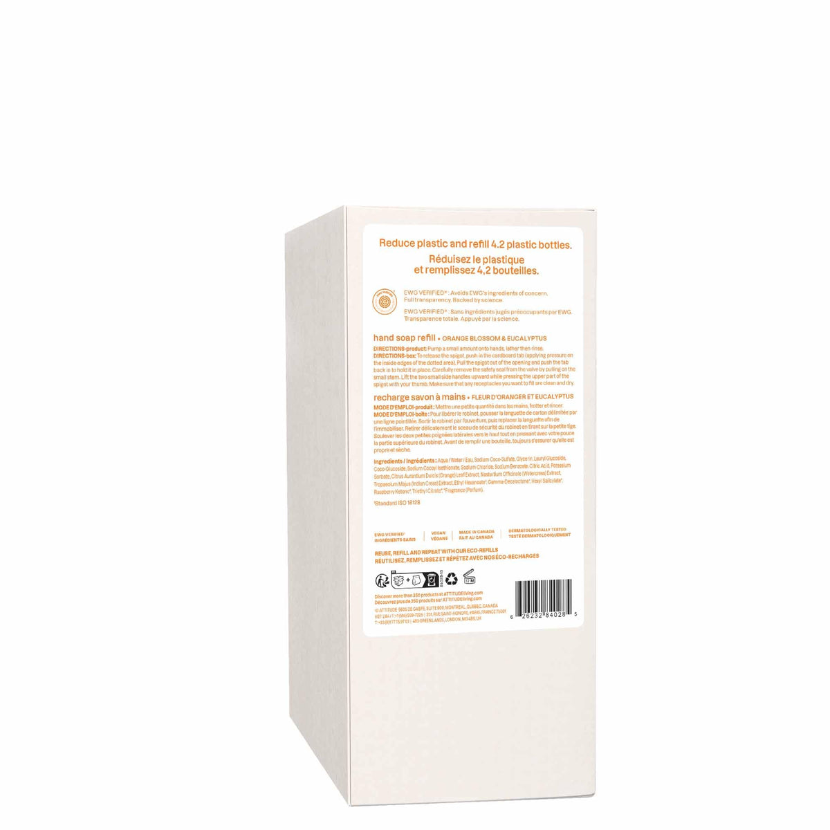 ATTITUDE Liquid Hand Soap showing the floral fragrance notes