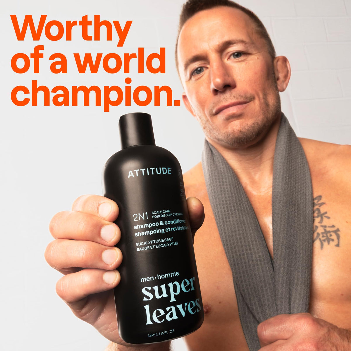 ATTITUDE Men's 2-in-1 Shampoo and Conditioner back view